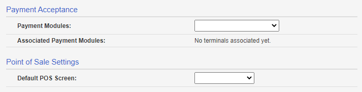 Payment Acceptance Settings