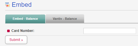 Embed Card Check Balance