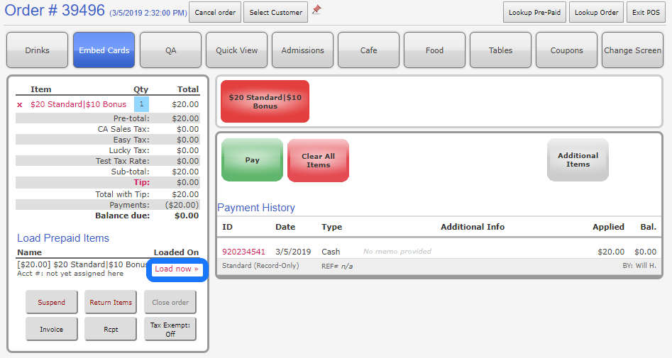 Embed Card Check Balance