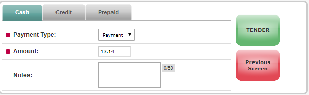 Payment Screen