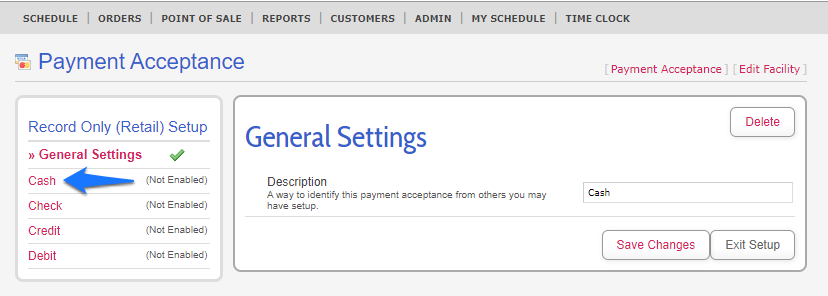 Payment Acceptance-General going to Cash