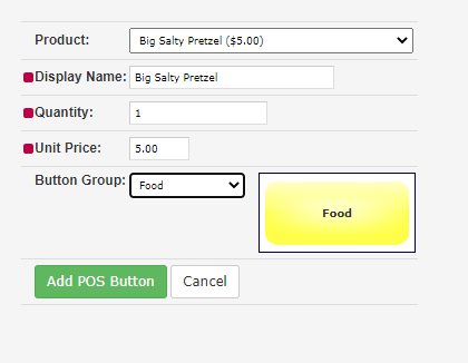POS Button Options